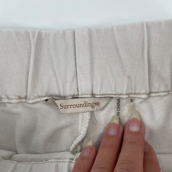 Soft Surroundings Ivory Metro Leggings Pants Womens Size Small Buttons Pull-On - Picture 4 of 10